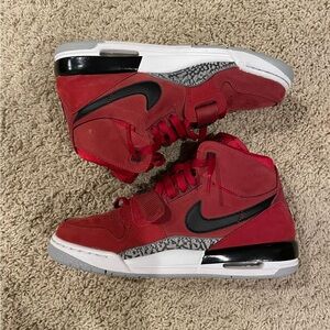 Jordan Red High-Top Sneakers with Black Trim